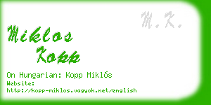 miklos kopp business card